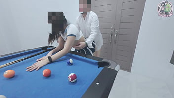 Gadis Thailand Naik Ke Meja Biliar… Lalu Diharduki Gila-gilaan! Suara Erang Thai