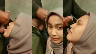 Menggoda Pacar Di Tempat Tersembunyi Dengan Jilbab Dan Kontol